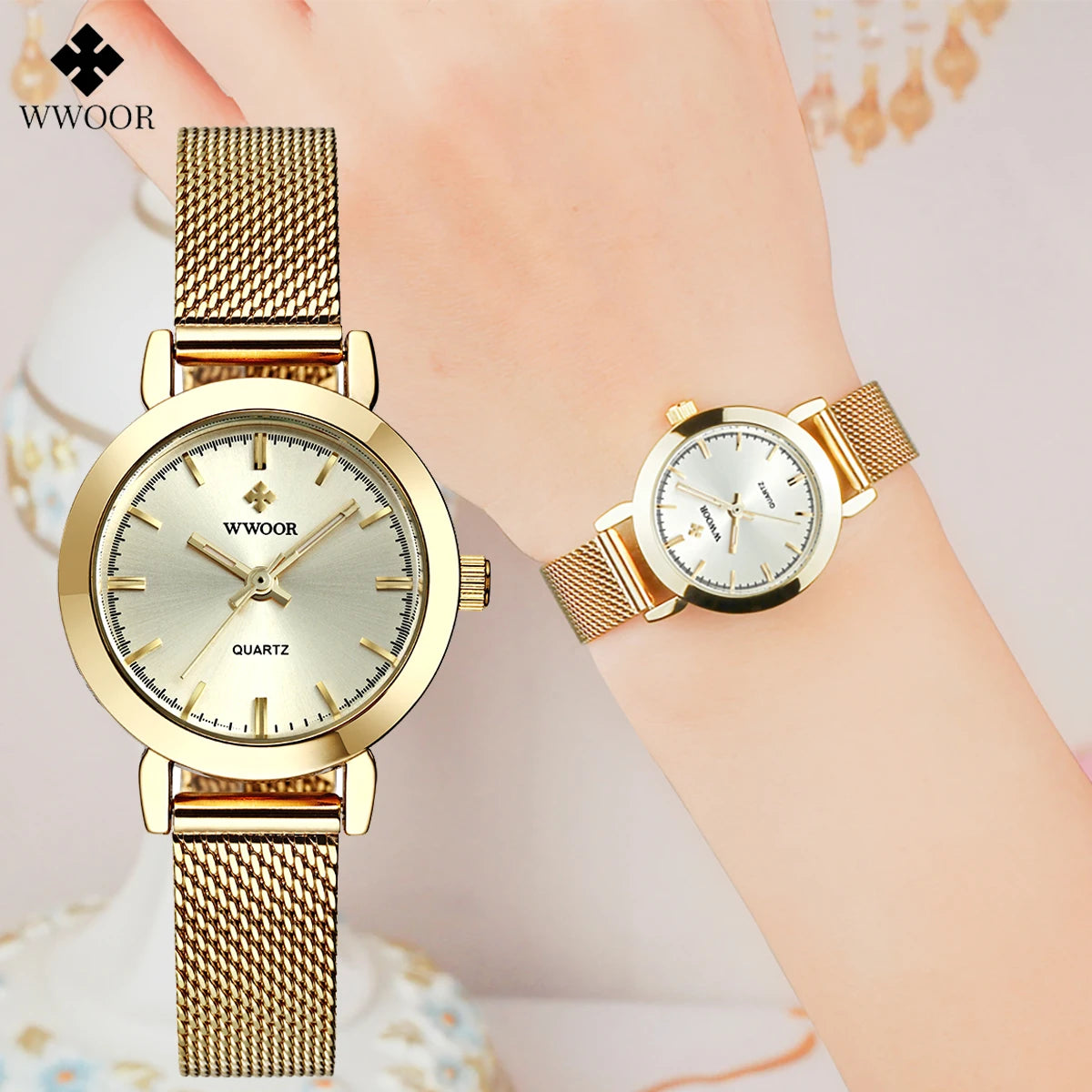 WWOOR Steel Bracelet Quartz Watch