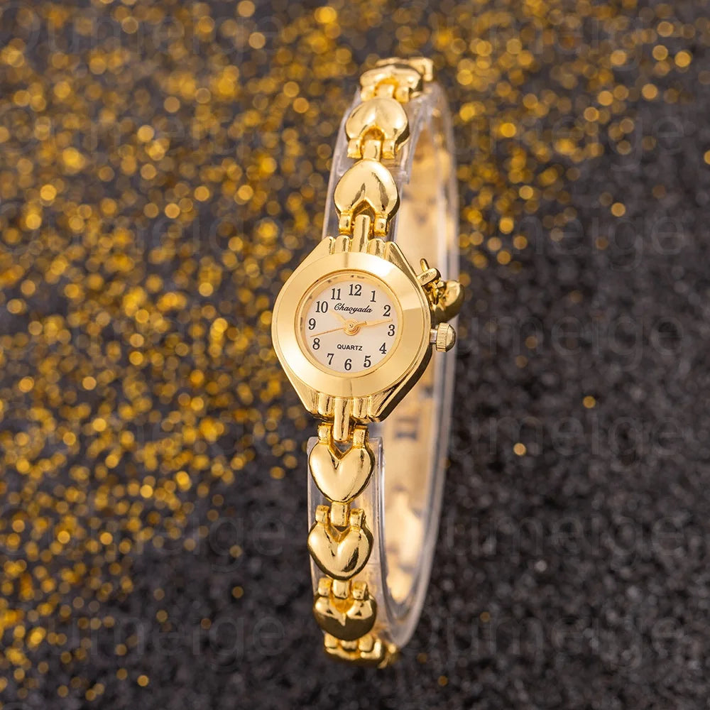 Gold Small Dial Ladies Quartz Watch