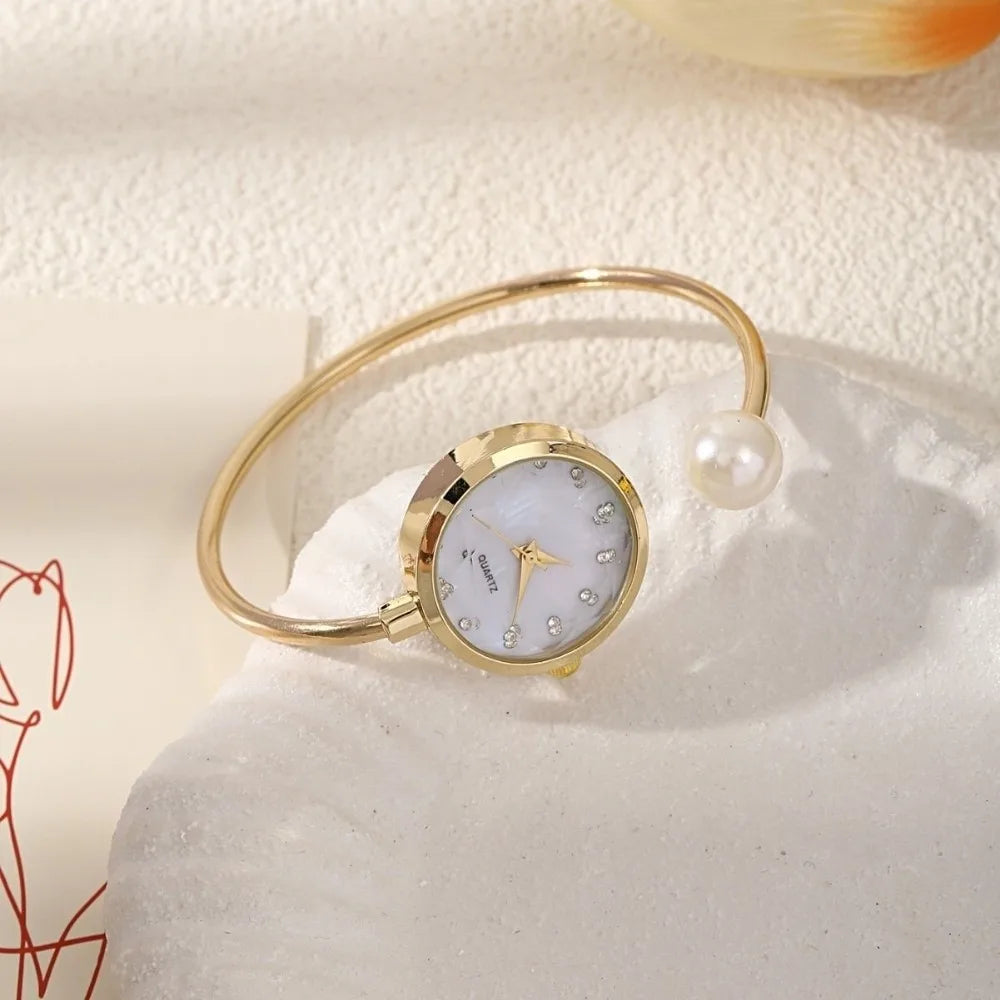 Pearl Rhinestone Bracelet Watch