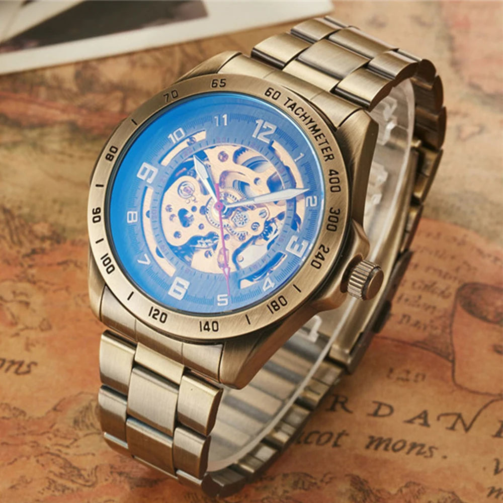 Men's Retro Leather Mechanical Watch