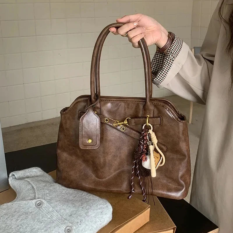 Leather Tote Briefcase Bag