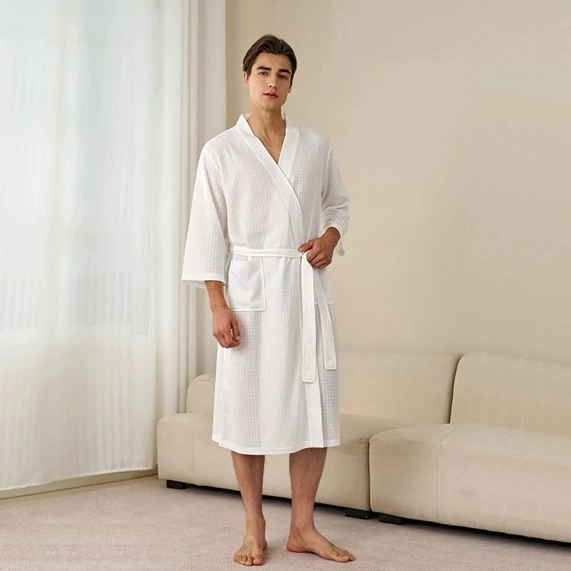 Waffle Pattern Couple Robe