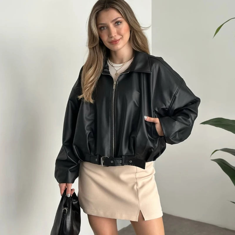 TARUXY Bomber Leather Jacket