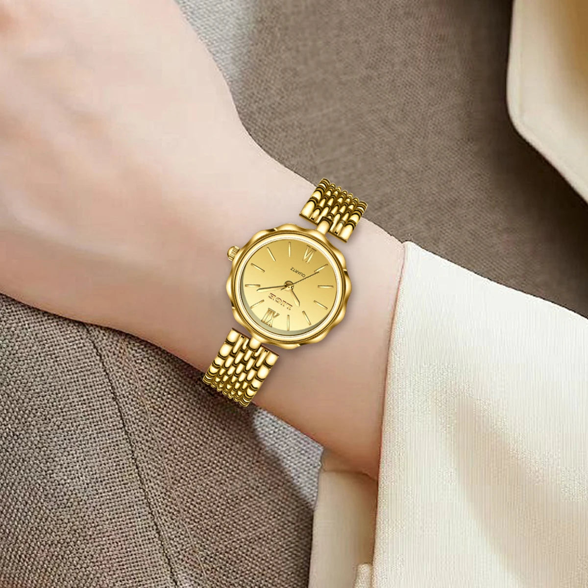 LIGE Gold Waterproof Ladies Watch