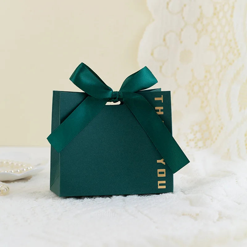 Thank You Gift Box Bow Ribbon Party 10 Pcs