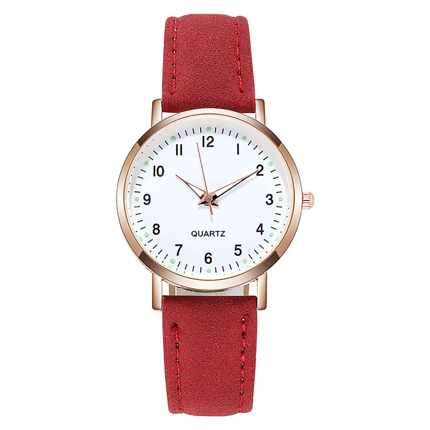 Women's Small Dial Leather Quartz Watch