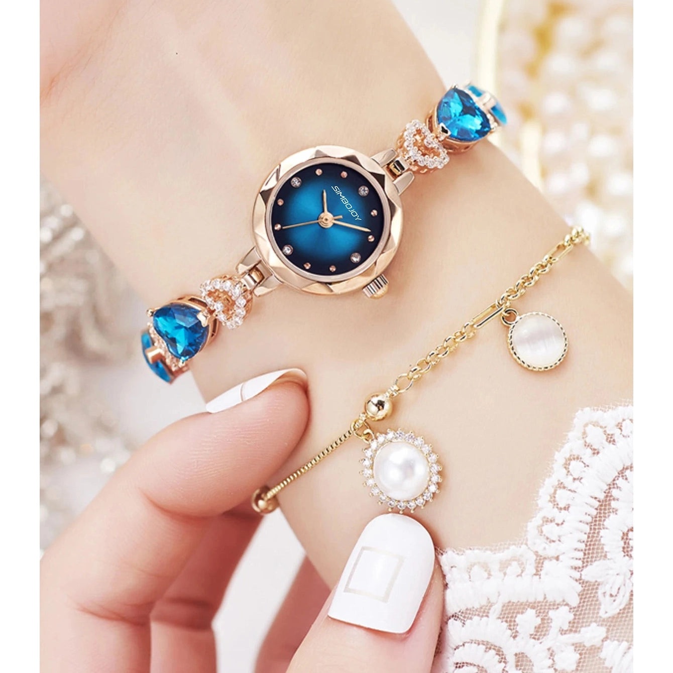 Rhinestone Bracelet Quartz Watch