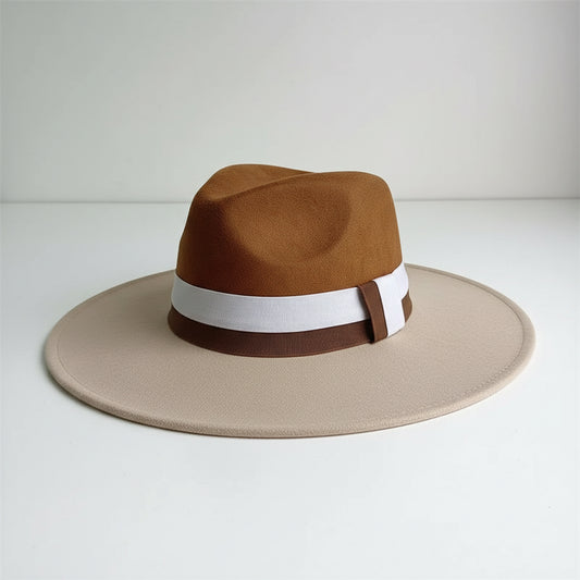 Women's Wide Brim Fedora Hat Retro Style