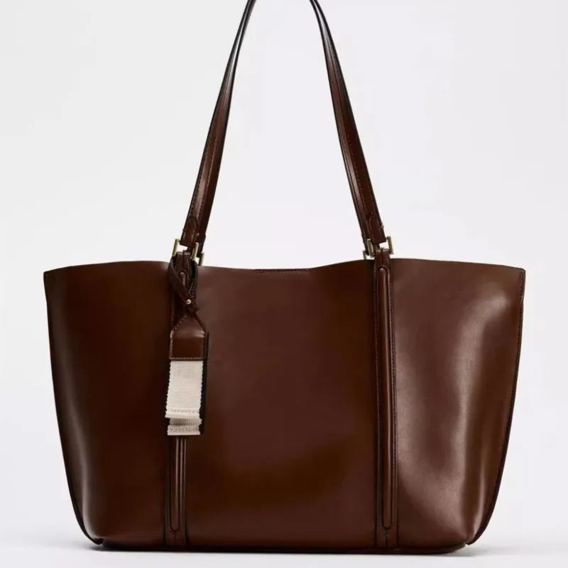 Vintage Leather Underarm Tote Bag
