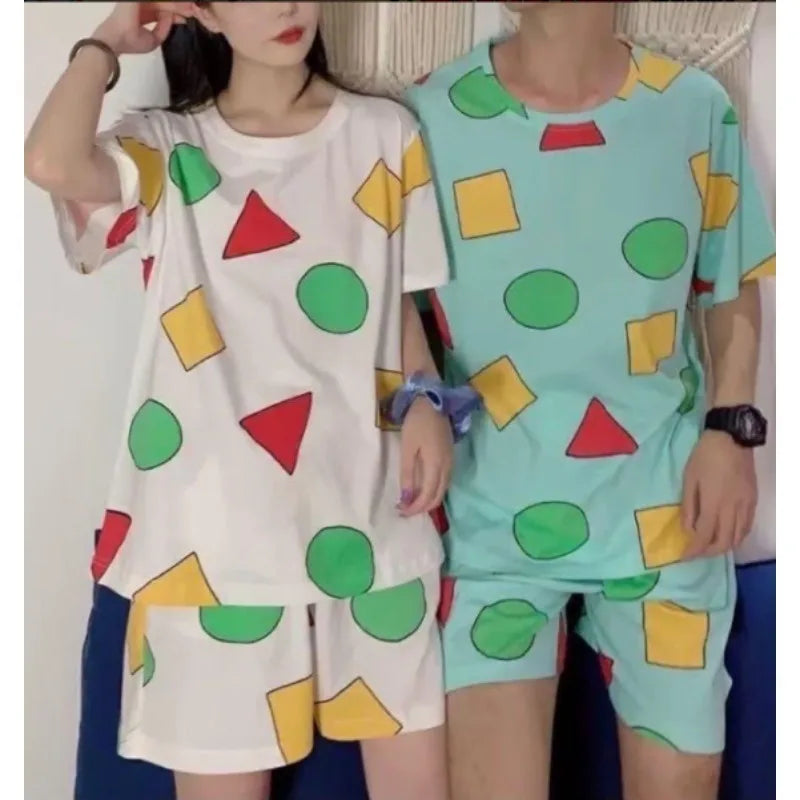 Couple Cartoon Print Pajama Set