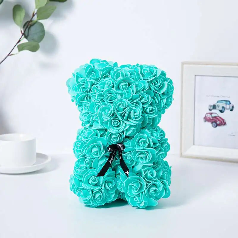 Rose Bear with Simulated Flowers