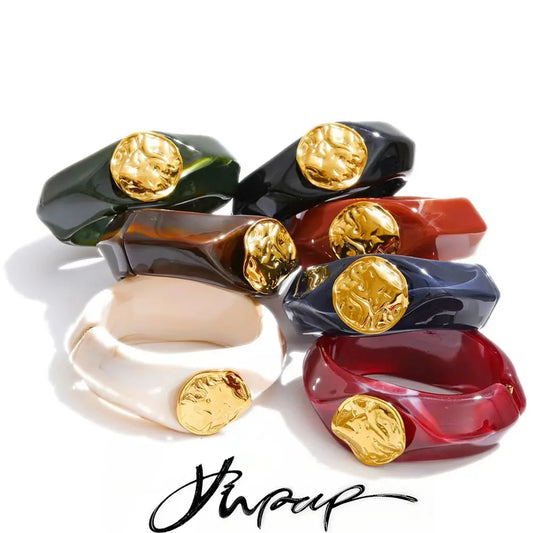 Resin Wide Bangle Bracelet