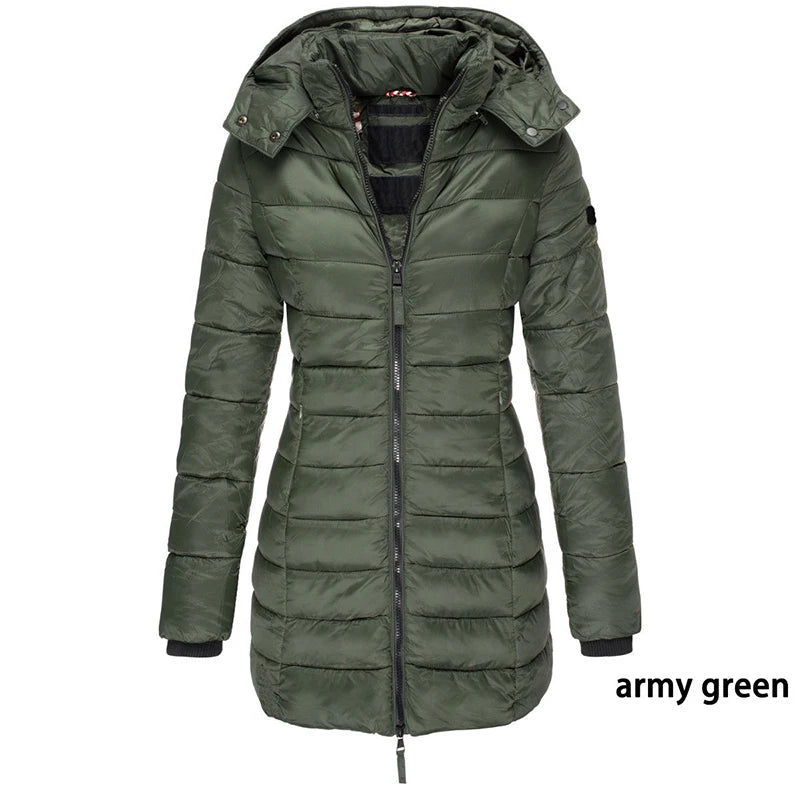 Slim Hooded Women Overcoat