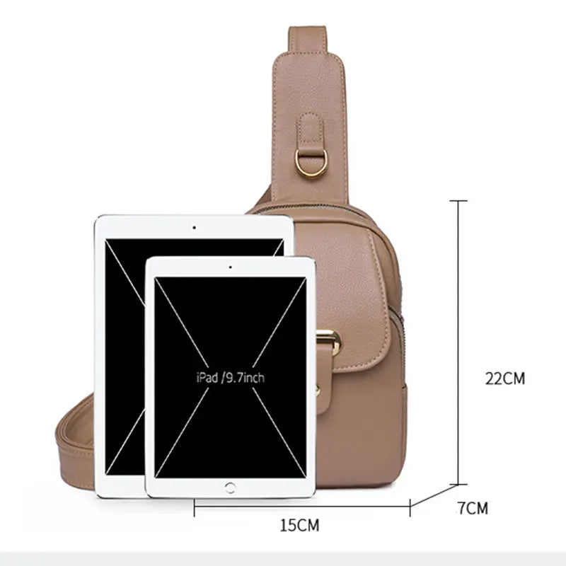 Women's Multi-Pocket PU Leather Crossbody Bag