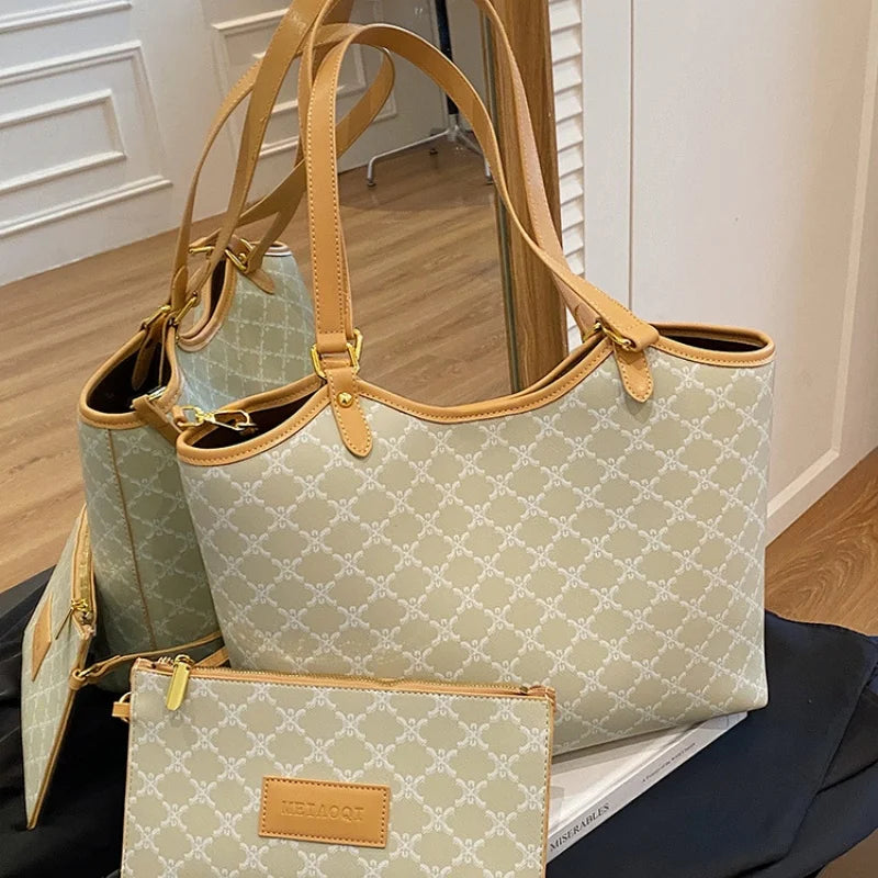Geometric Pattern Shoulder Tote Bag