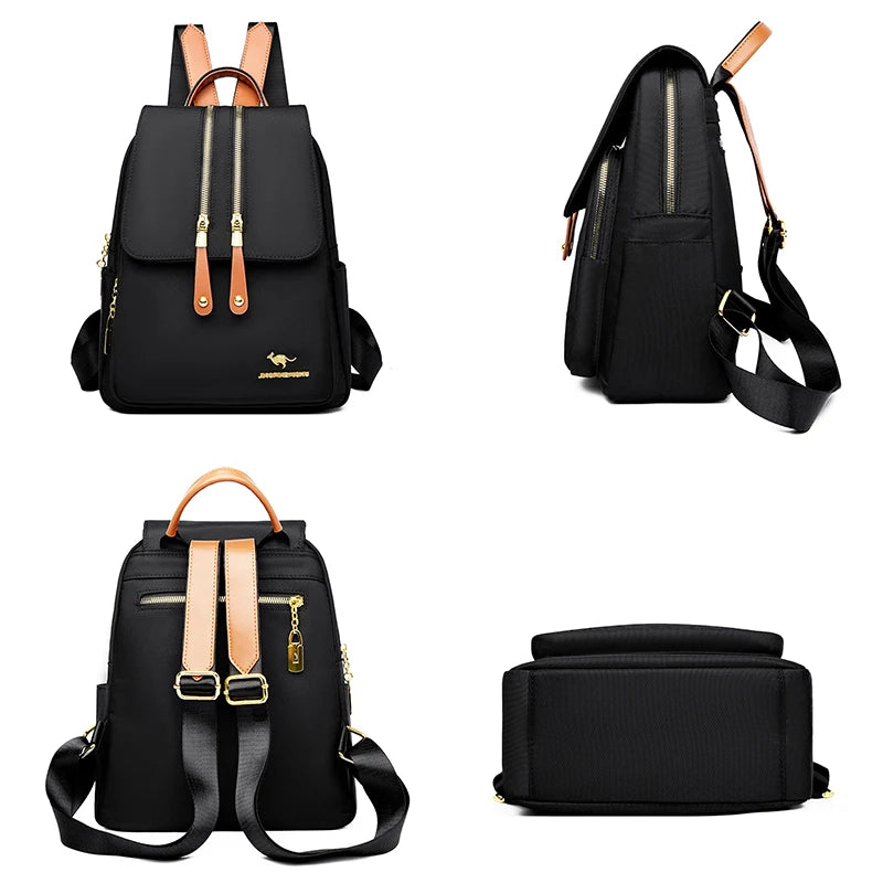 Women's Vintage Leather Backpack Large Capacity