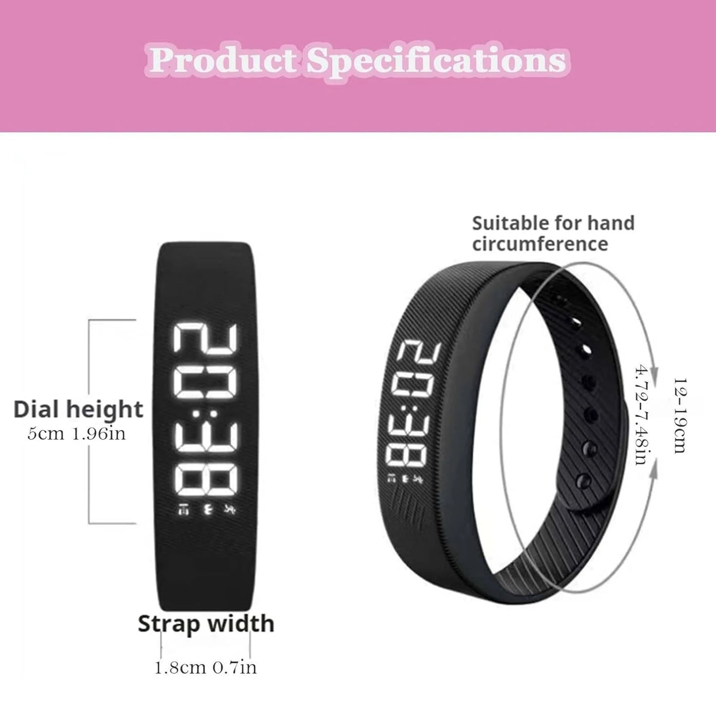 Vibrating Alarm Watch with Pedometer