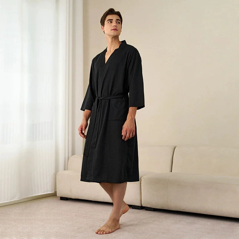 Waffle Pattern Couple Robe