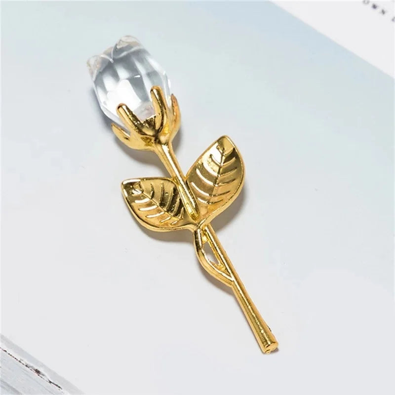 Crystal Glass Rose Ornament