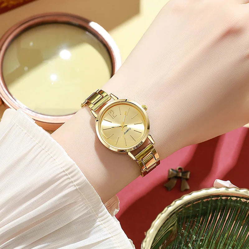 Gold Quartz Women Watch
