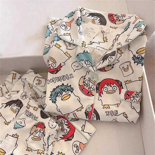 Anime Cartoon Pajama Set Short Sleeve