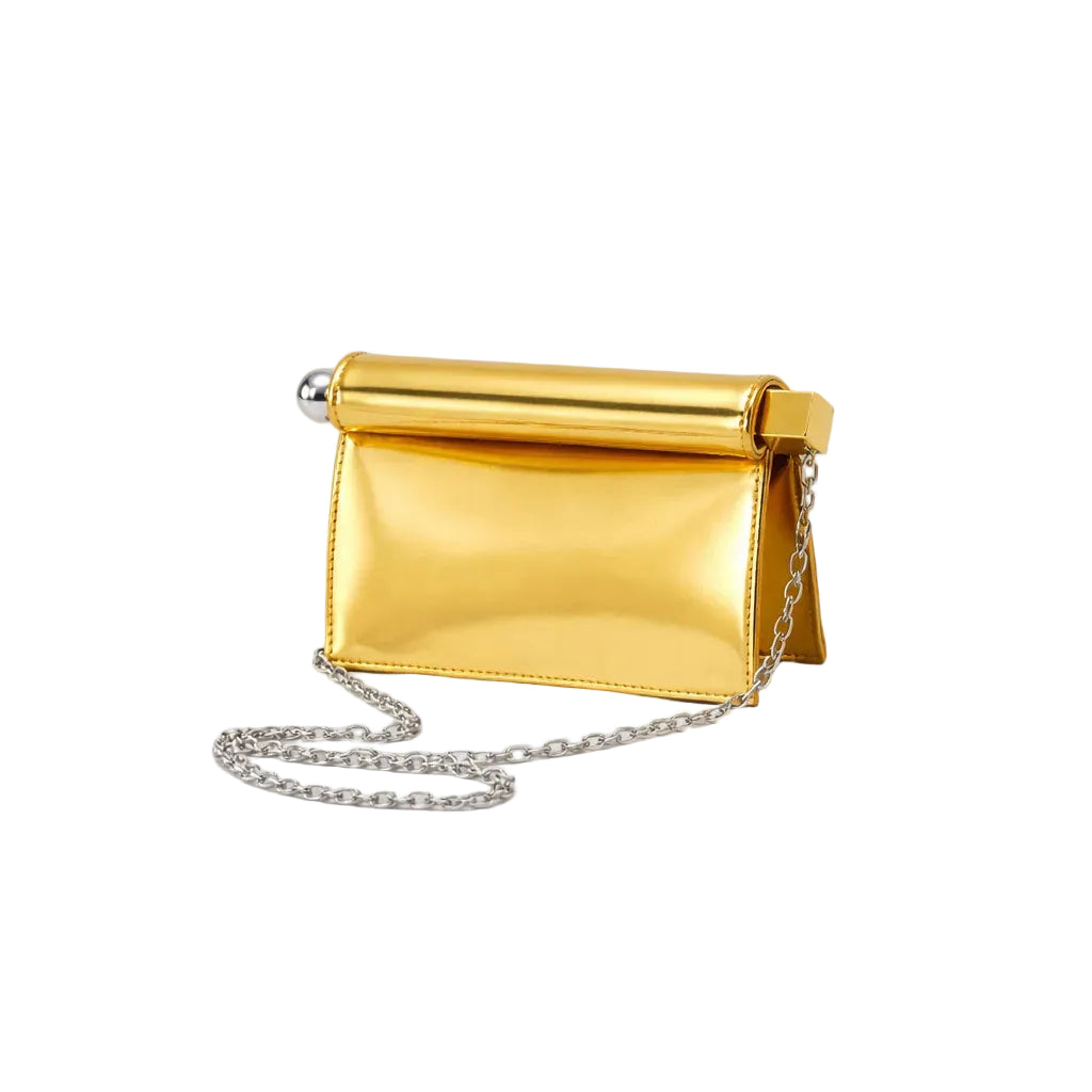 Women's Metal Clutch Prom Crossbody Bag