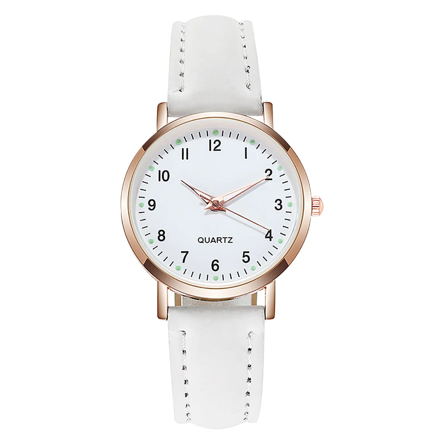 Women's Small Dial Leather Quartz Watch