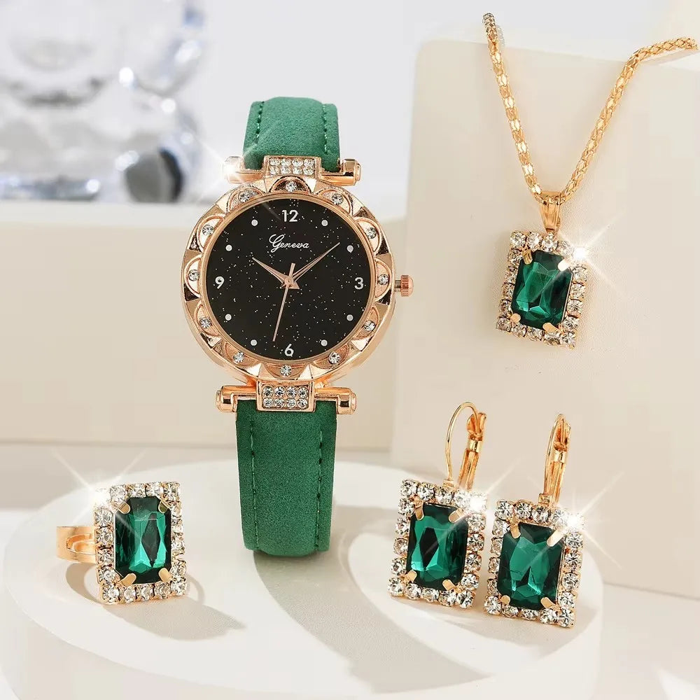 5-Piece Rhinestone Watch Set