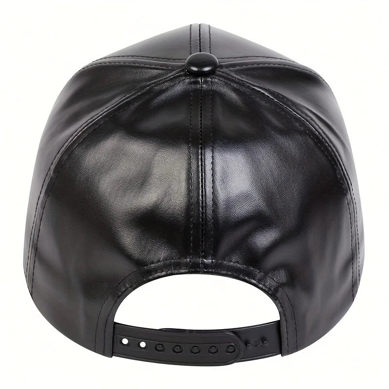 Kids Leather Baseball Cap