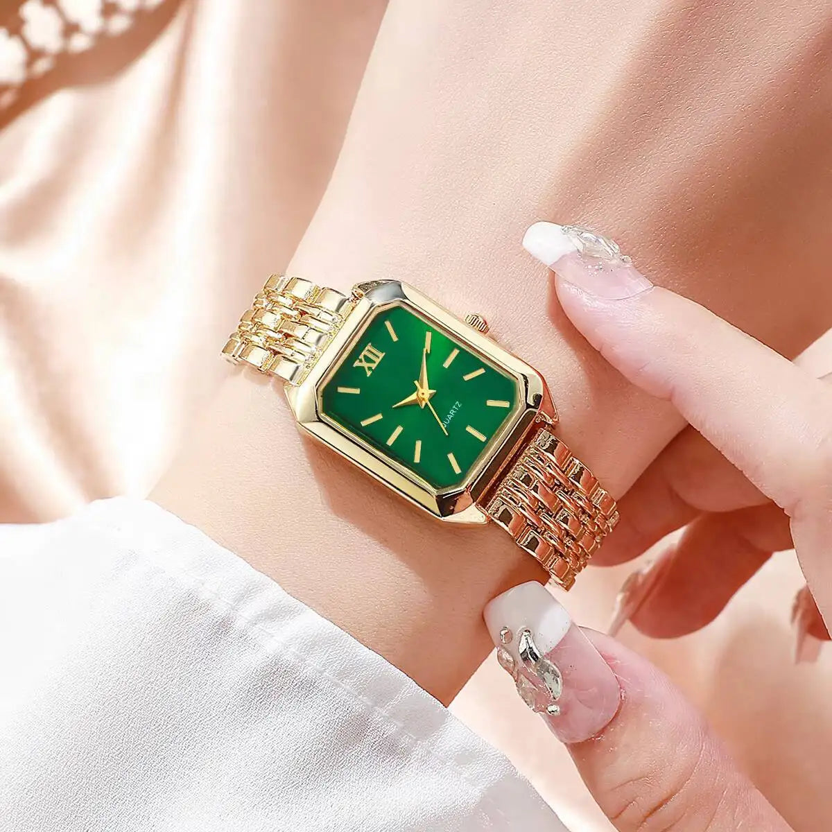 Rectangle Dial Quartz Ladies Watch