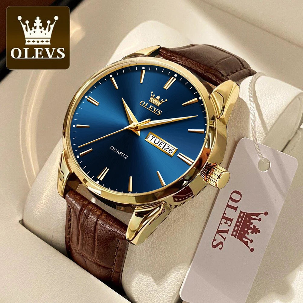 OLEVS Women's Waterproof Dual Calendar Watch