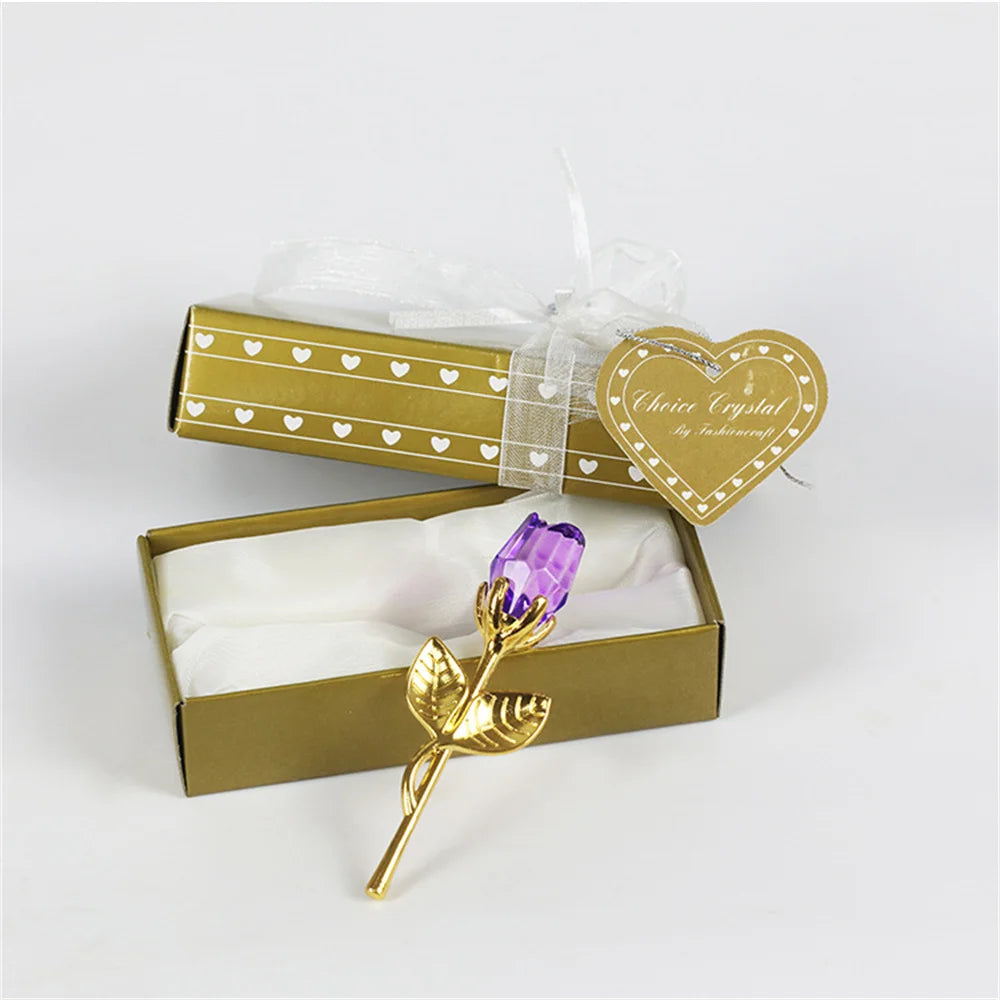 Crystal Glass Rose Artificial Flower Gift