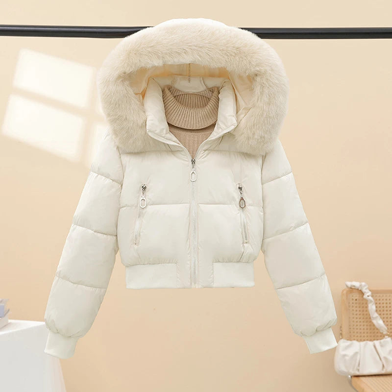 Fur Collar Short Women Parka