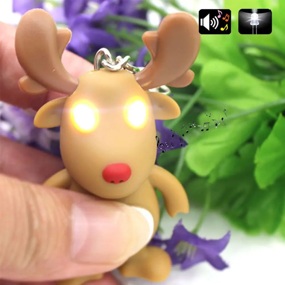 LED Flashlight Deer Keychain Kids Gift