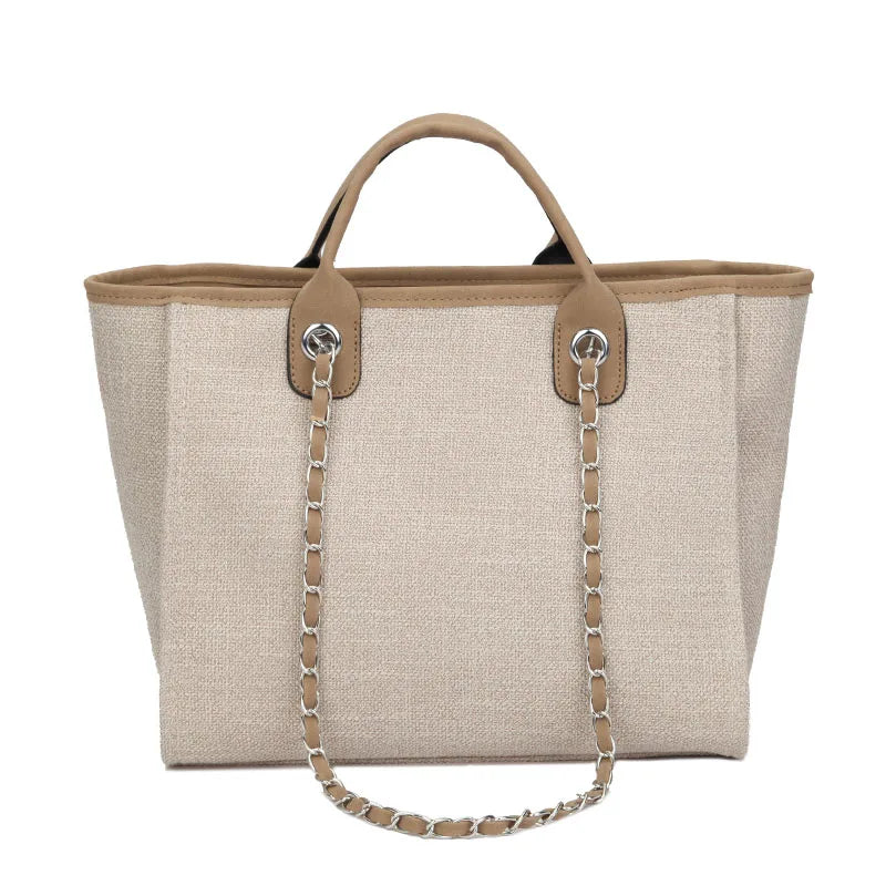 Canvas Chain Shoulder Tote