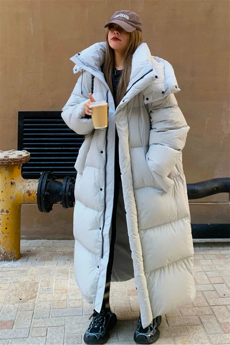 Long Korean Cotton Women Parka