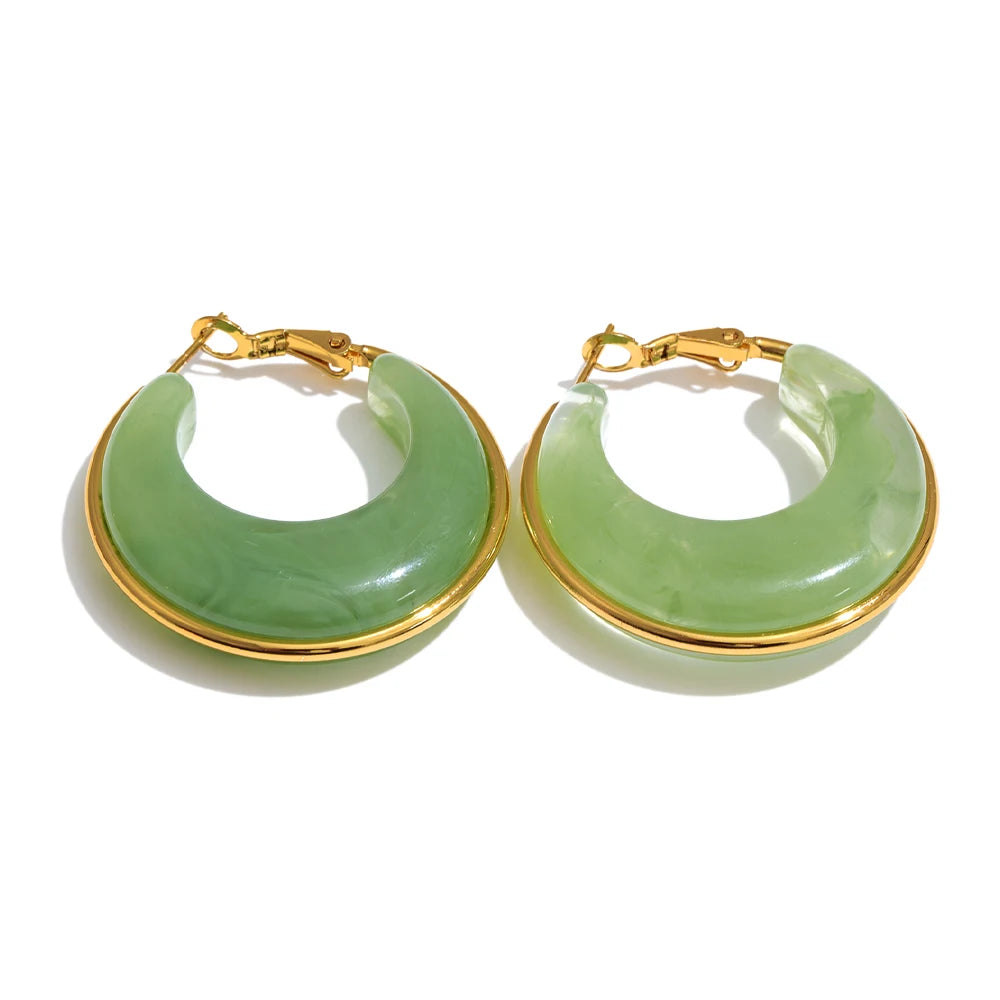 Chunky Acrylic Hoop Earrings