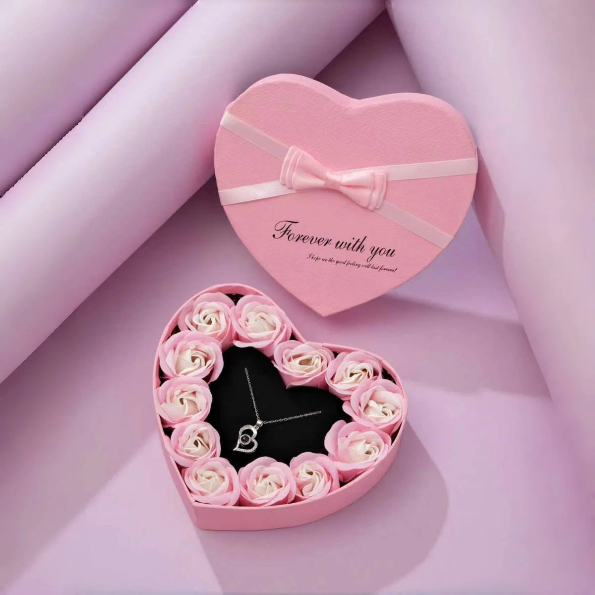 Artificial Rose Gift Box Bear Valentine