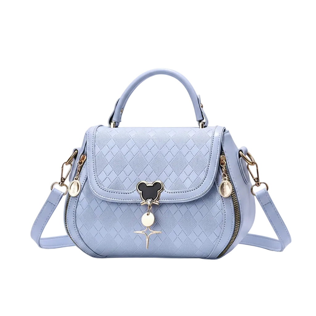 Genuine Leather Bow Bucket Bag