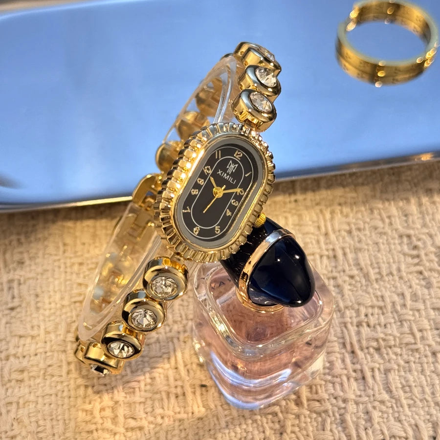 Oval Diamond Bracelet Quartz Watch