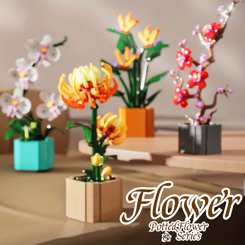 Miniature Orchid Flower Building Blocks Gift