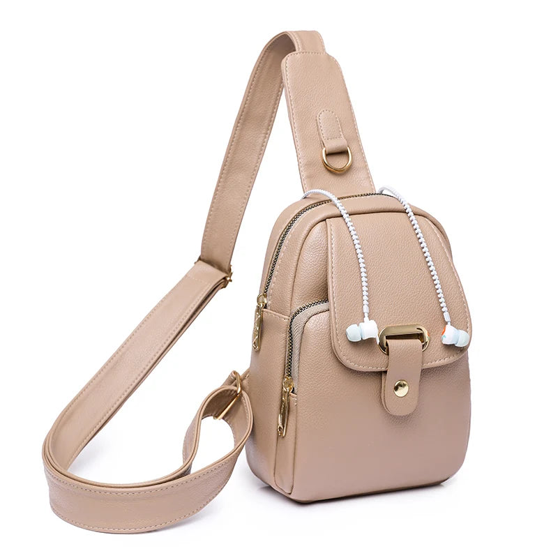 Women's Multi-Pocket PU Leather Crossbody Bag