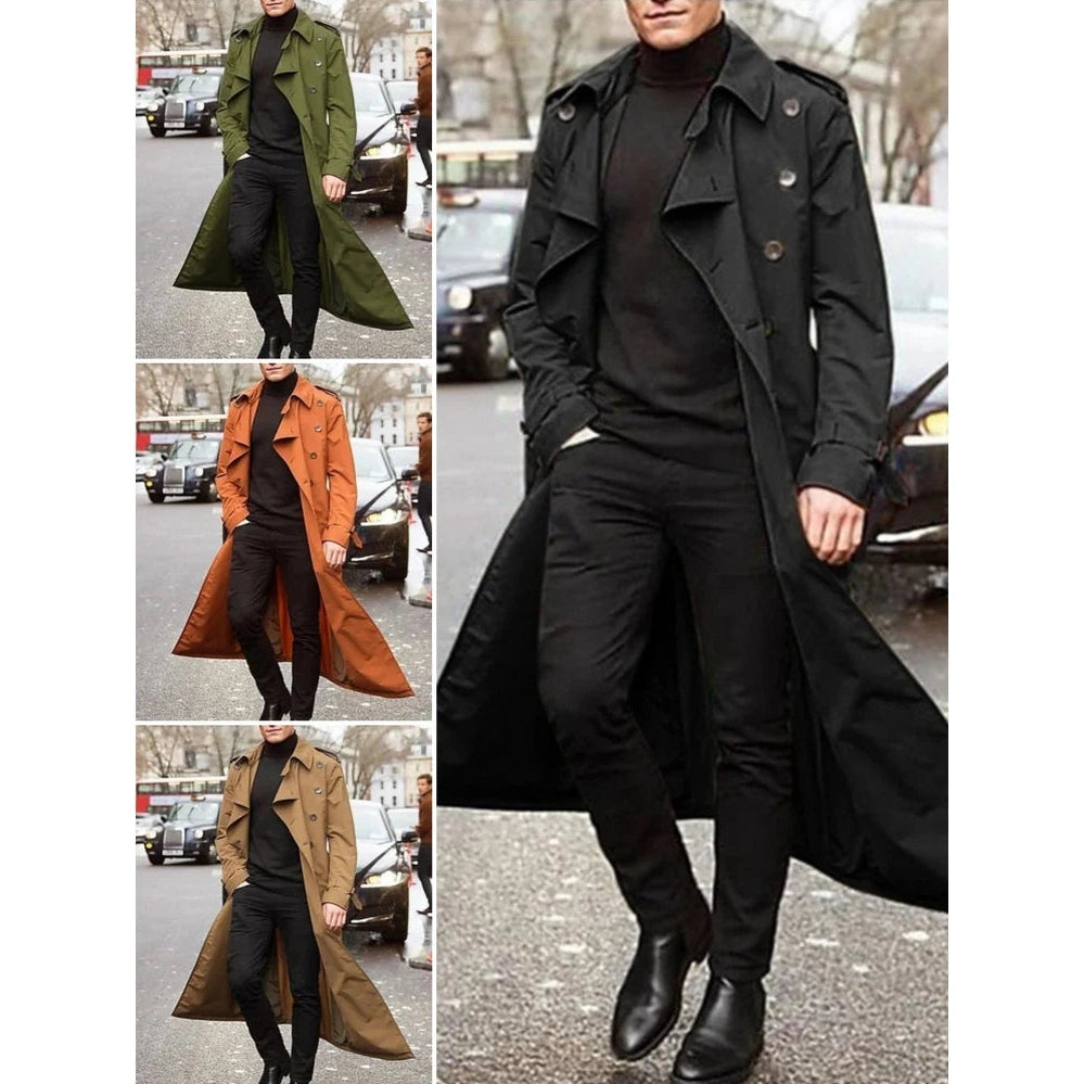 British Epaulet Men Trench Coat