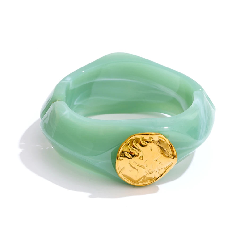 Resin Wide Bangle Bracelet