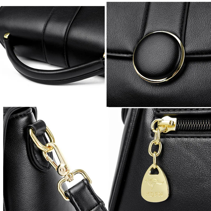 Women's Retro Crossbody Shoulder Bag – PU Leather, Multi-Pocket, Casual Style