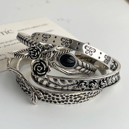 Women's S925 Silver Rose Flower Bracelet