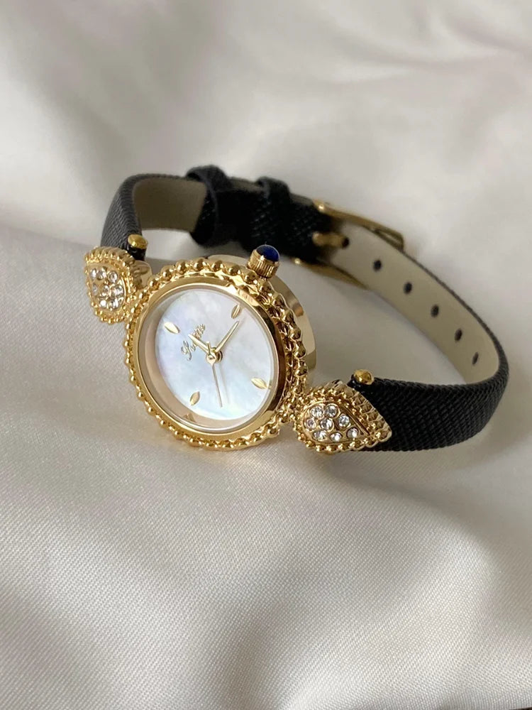 Diamond Dial Belt Quartz Watch