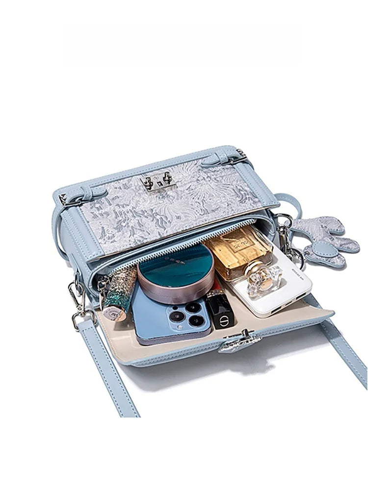 Embroidered Square Crossbody Bag