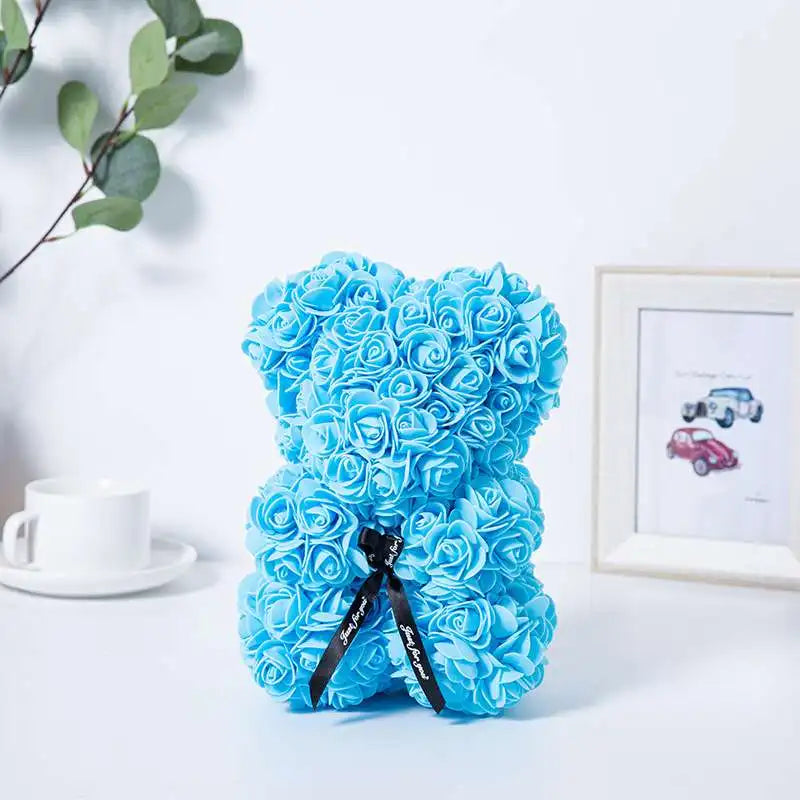 Rose Bear with Simulated Flowers