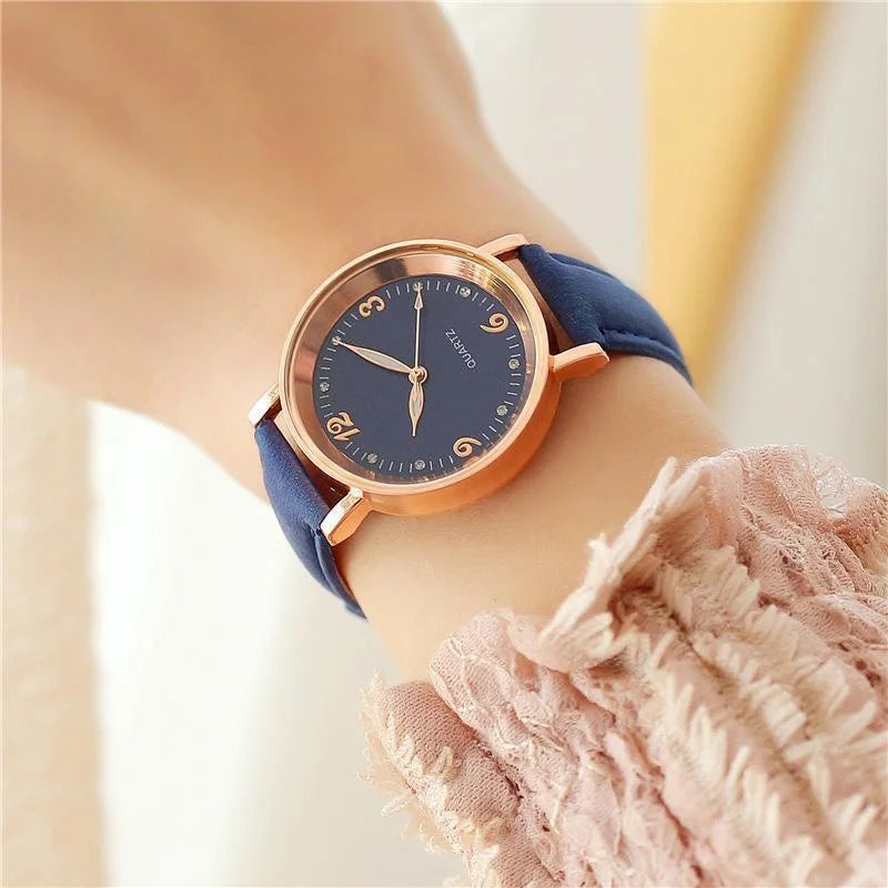 Women's Leather Band Casual Quartz Watch